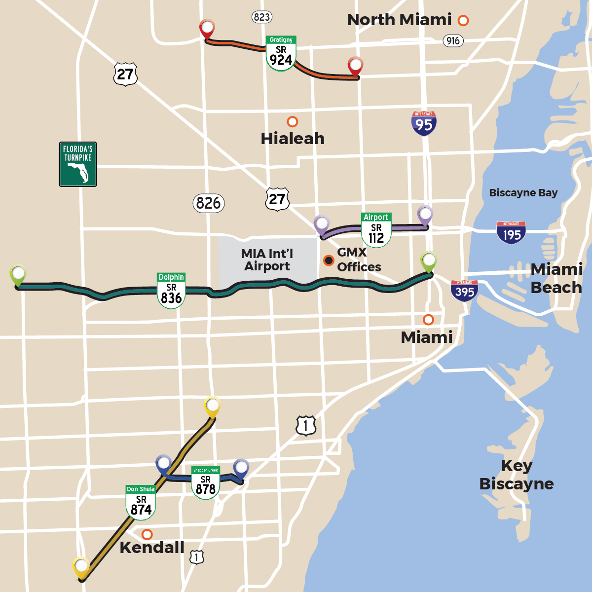 Map Showing the GMX Expressways